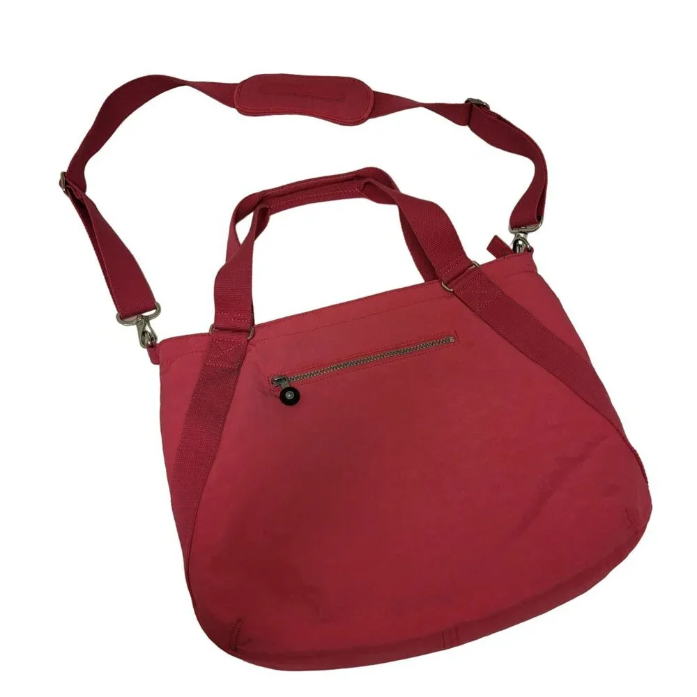 Kipling Pink Silver Laptop Messenger Bag Crossbody Travel Luggage TM2041-570